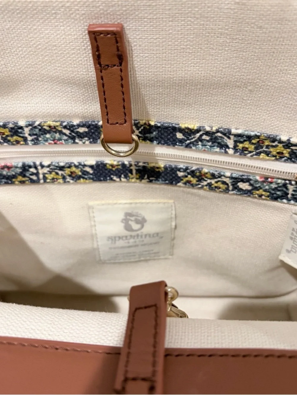 Spartina 449 Floral Canvas Tote Coastal Cottagecore Southern Vintage